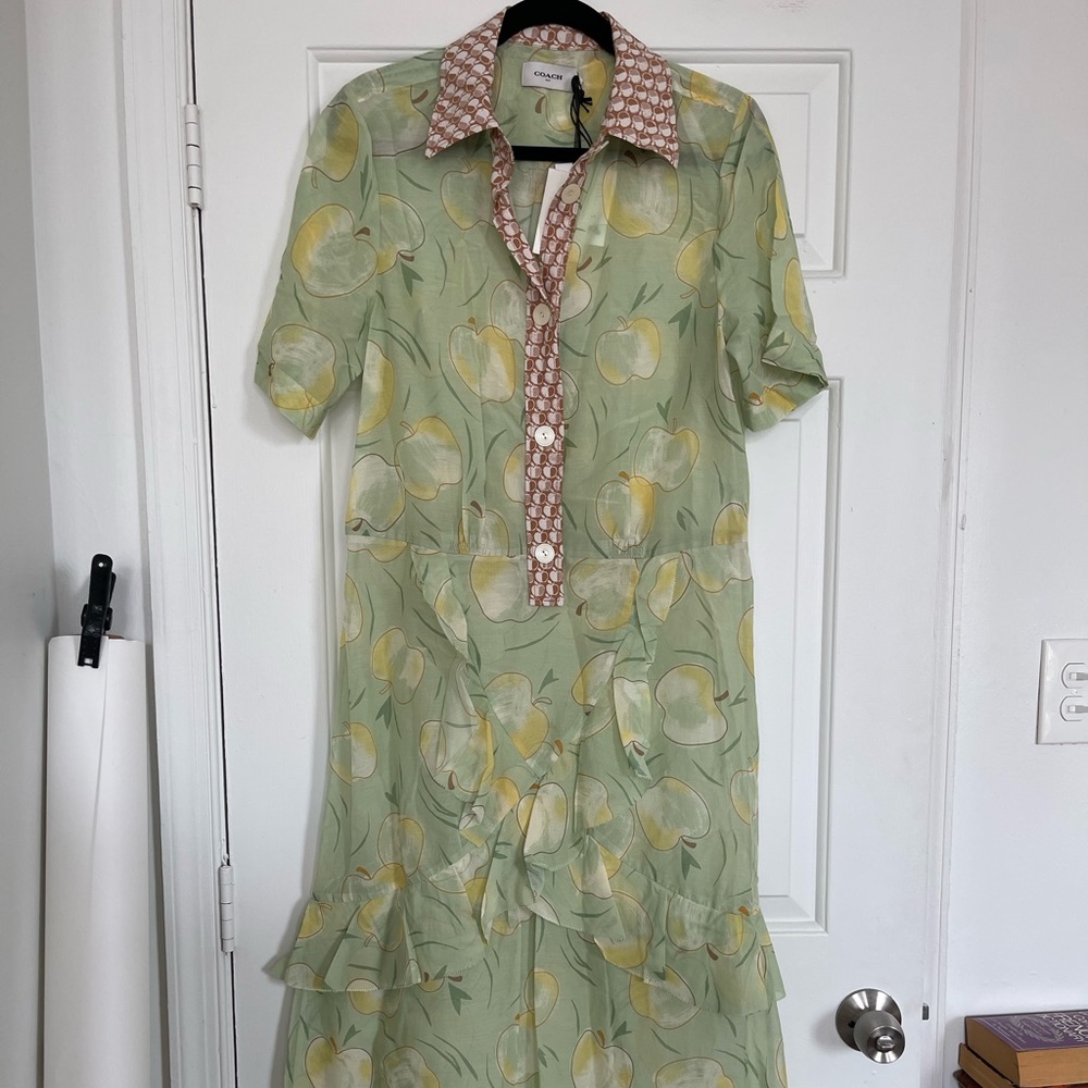 NWT Coach Green Apple Summer Dress